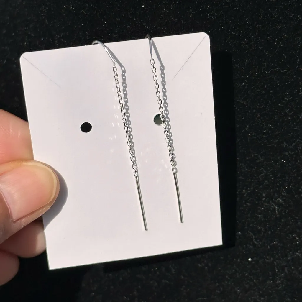 Hand Carved Mother of Pearl Shell Pikake Flower Pineapple Threader Earrings - Image 5