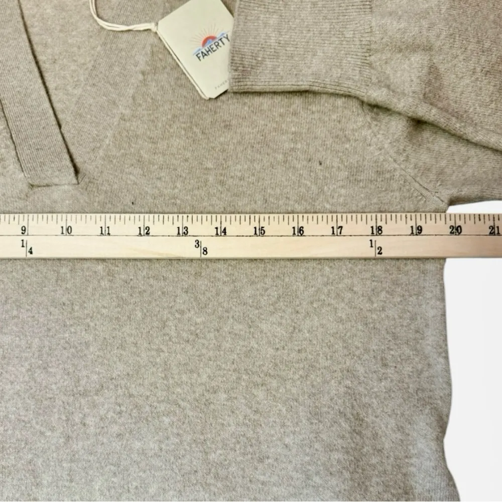 Faherty Jackson Hudson Sweater Midi Dress Oatmeal Heather Beige Size Large NWT - Image 8