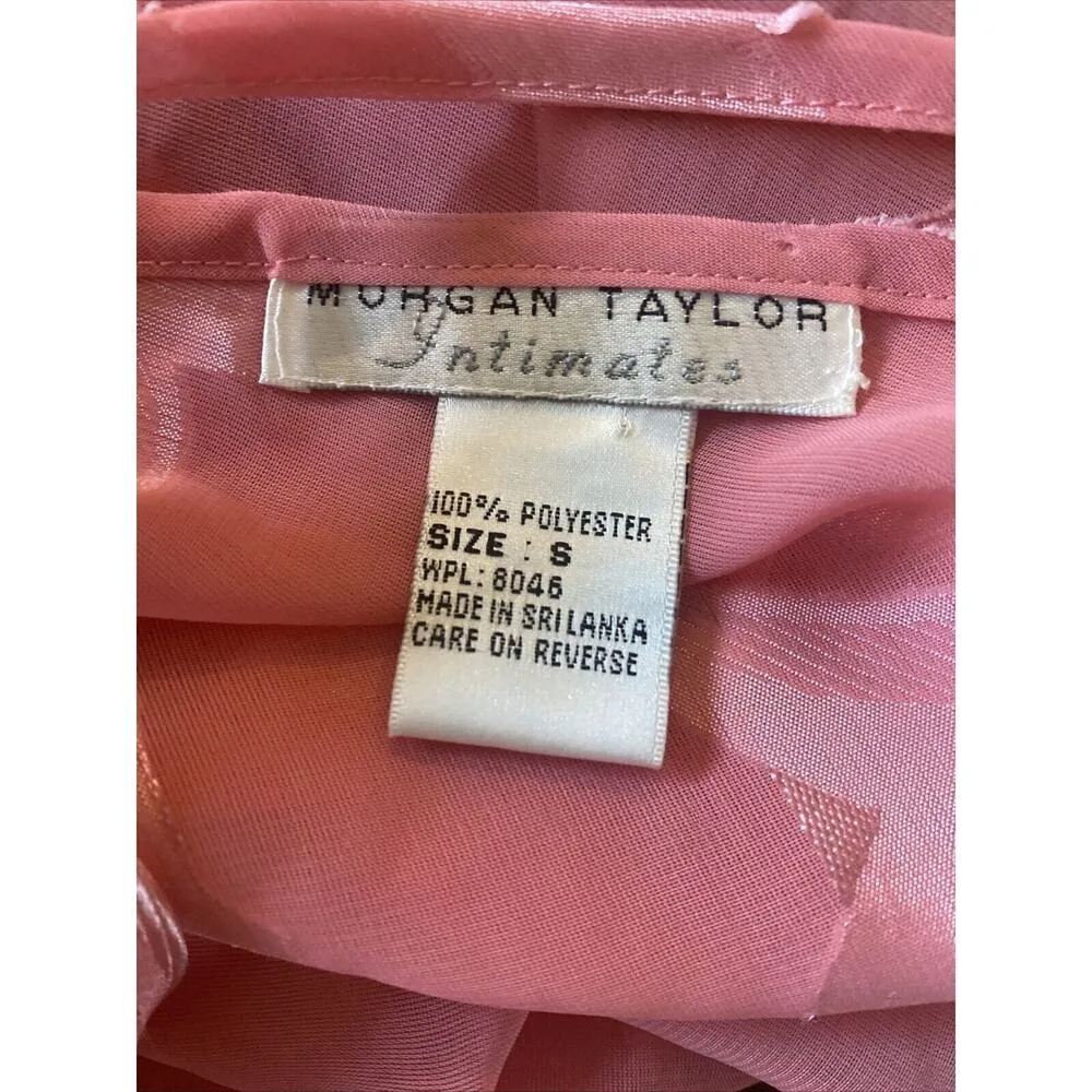 Morgan Taylor‎ Intimates Small Pink Heart Night Semi Sheer Slip Dress Lingerie - Image 5