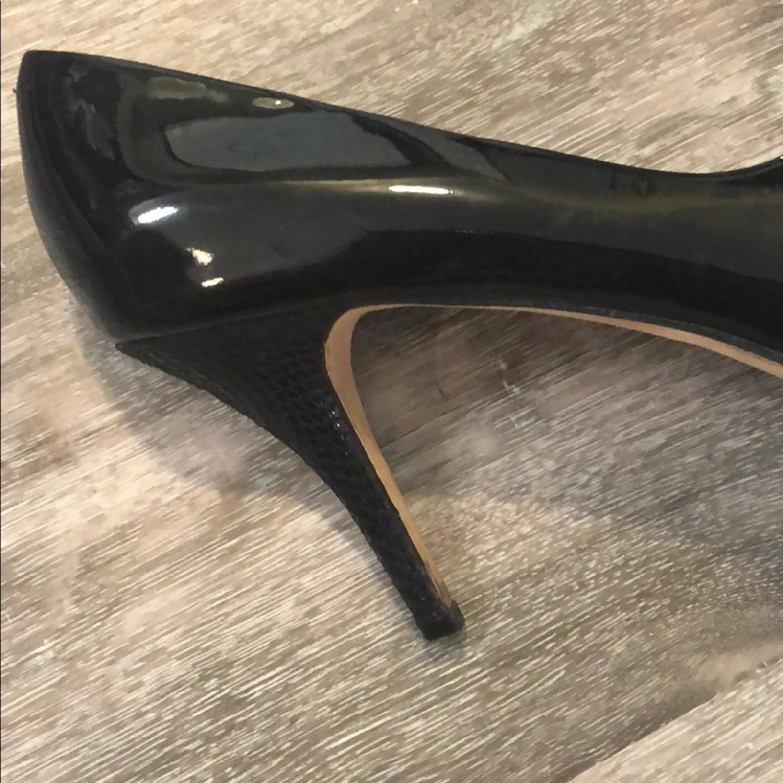 White House Black Market Patent Leather Heels 9 - Image 5