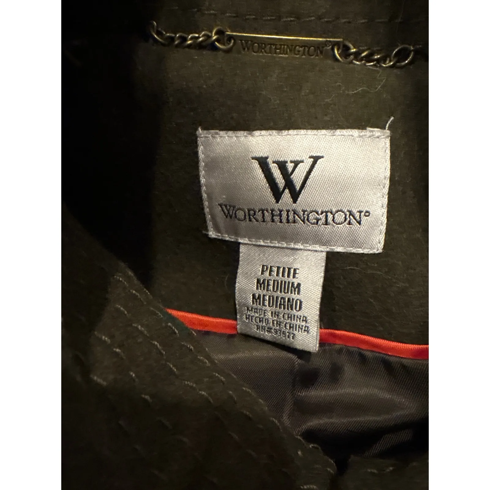 Worthington Vintage Wool Blend Military Style Double Breasted Button Coat M - Image 7