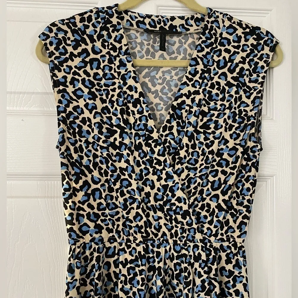 Bcbg MaxAzria Blue Leopard Print Dress Size XS - Image 3