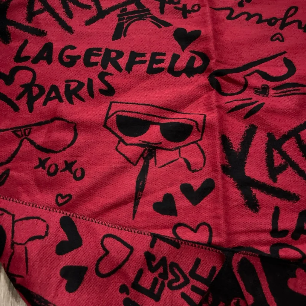 Karl Lagerfeld Paris Graffiti Scarf/Shawl Oversized - Image 2