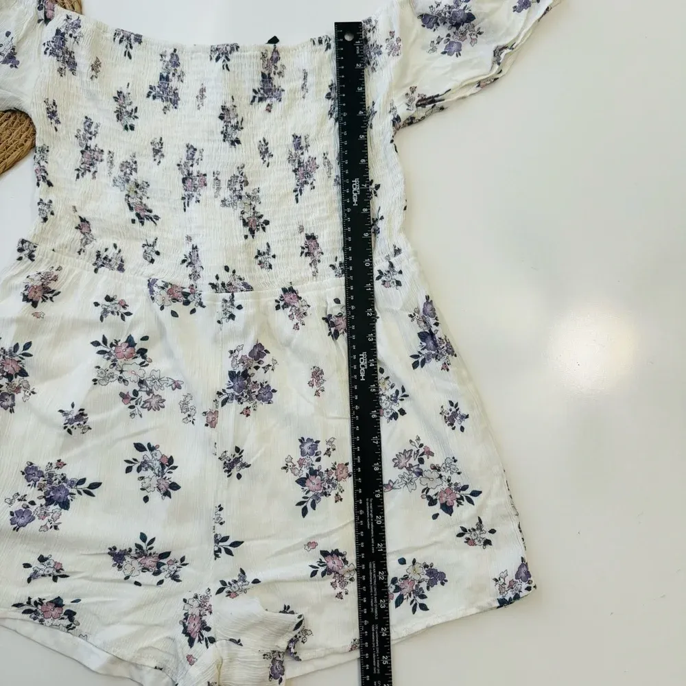 Zenobia‎ Women's Floral Plus Size Romper White 3XL - Image 5