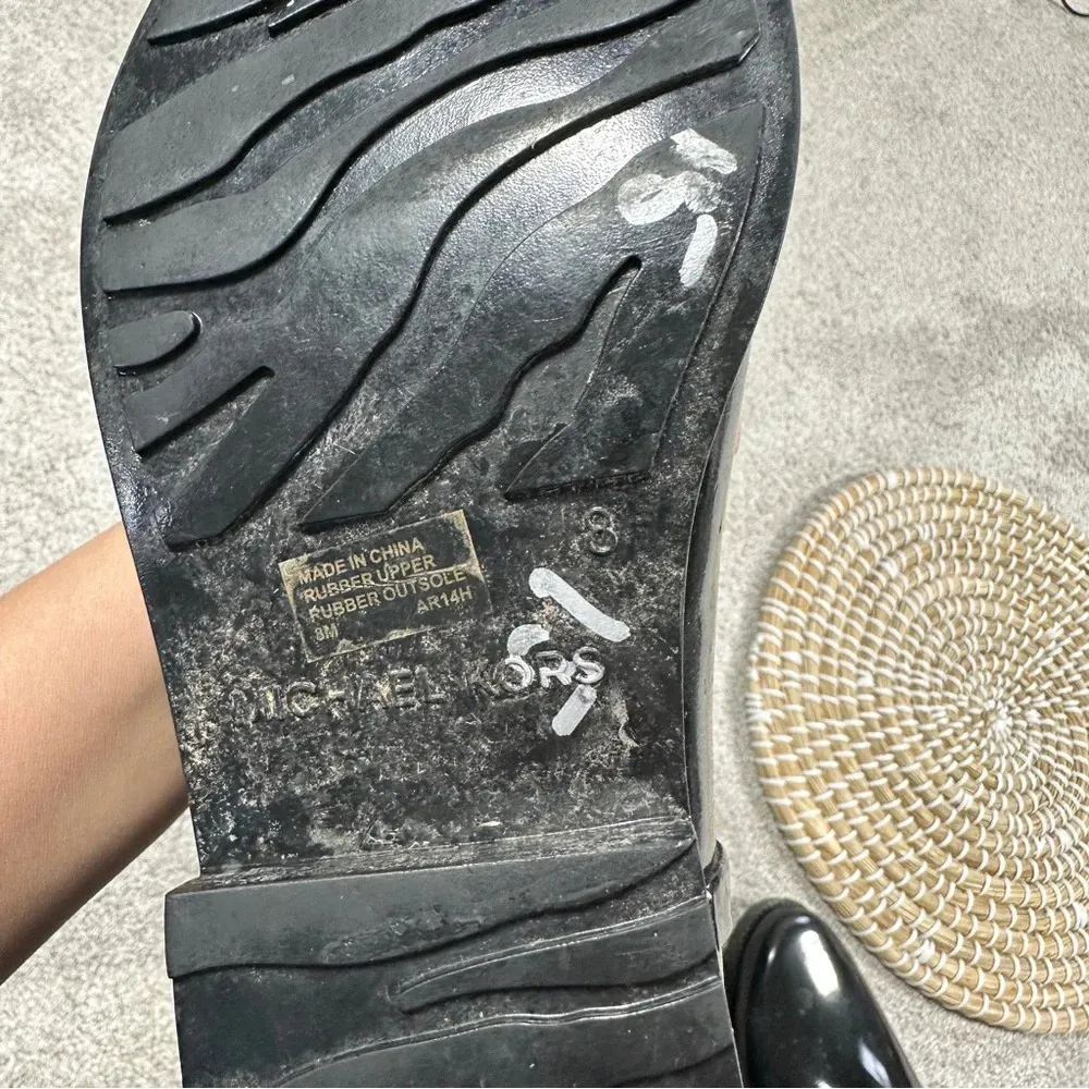 MICHAEL Michael Kors Women's Fulton Tall Harness Rain Boots in Black Size 8 - Image 16