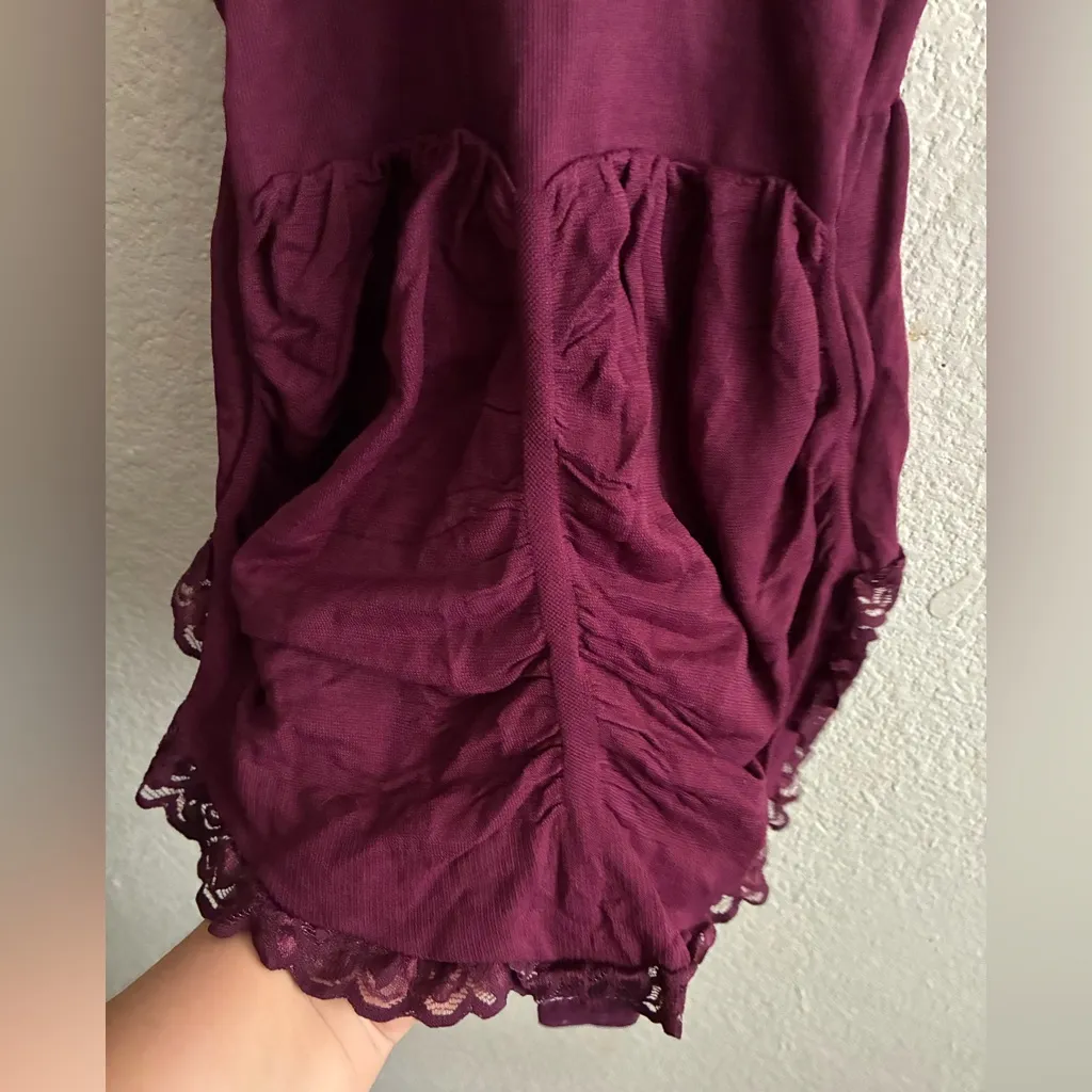 Ritchi Colombian Bodysuit Shaper Elegant With Mesh& Lace Trim Detail L Purple Size L - Image 9