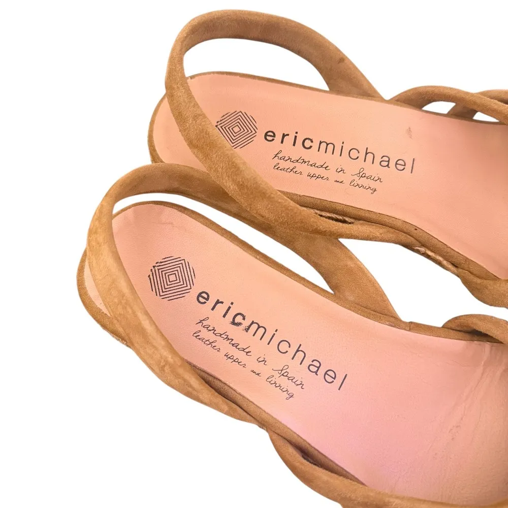 Eric Michael Elva Strappy Minimalist Leather Espadrille Sandals Size 37 US 6.5 7 - Image 8