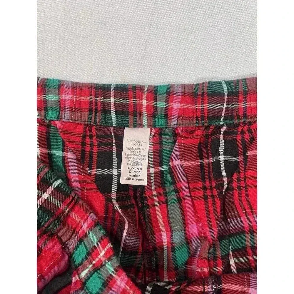 Victorias Secret Red Black Plaid 2 Piece Pajama Set Size XL - Image 5