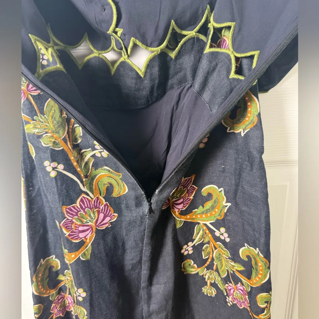 Farm Rio Black Ravenala Short Sleeve Maxi Dress XS - Image 10