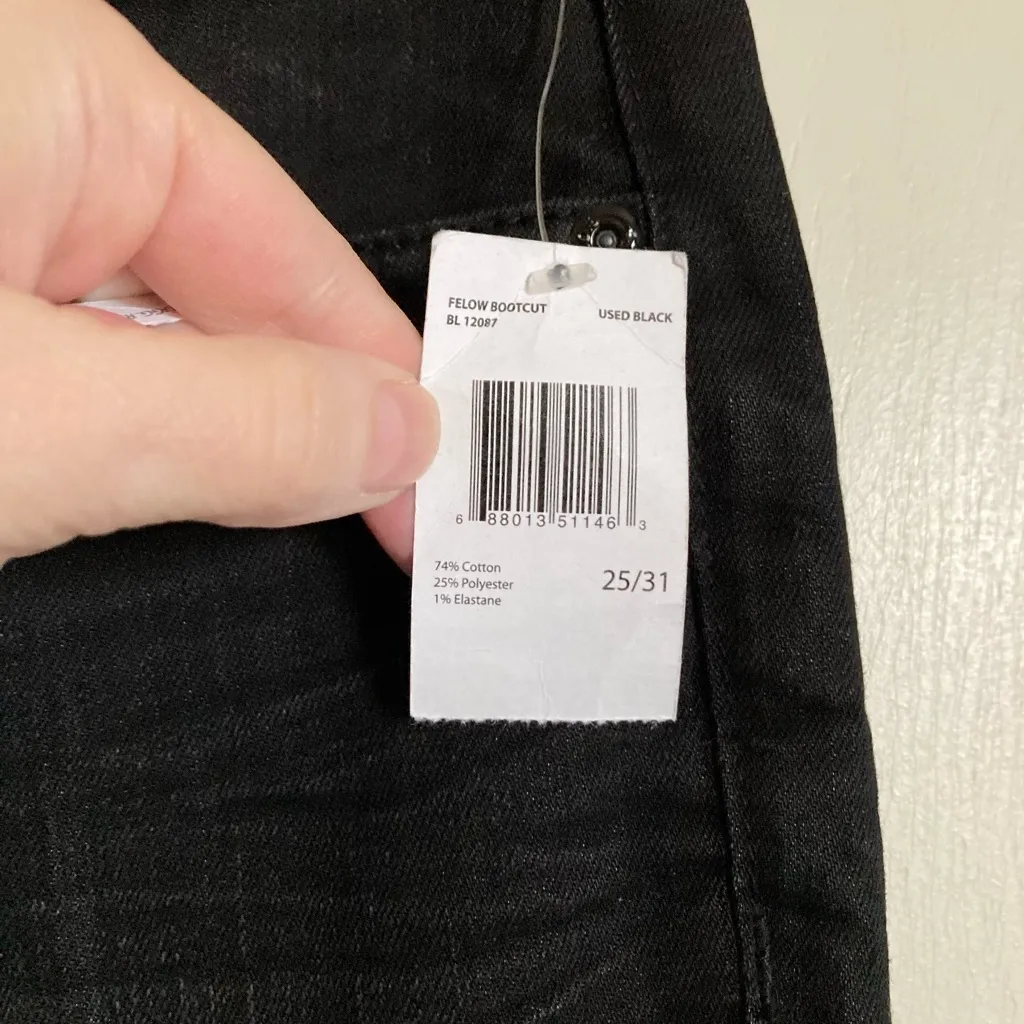 Buffalo David Bitton New Black Distressed Mid Rise Felow Bootcut Jeans #MBG - Image 7