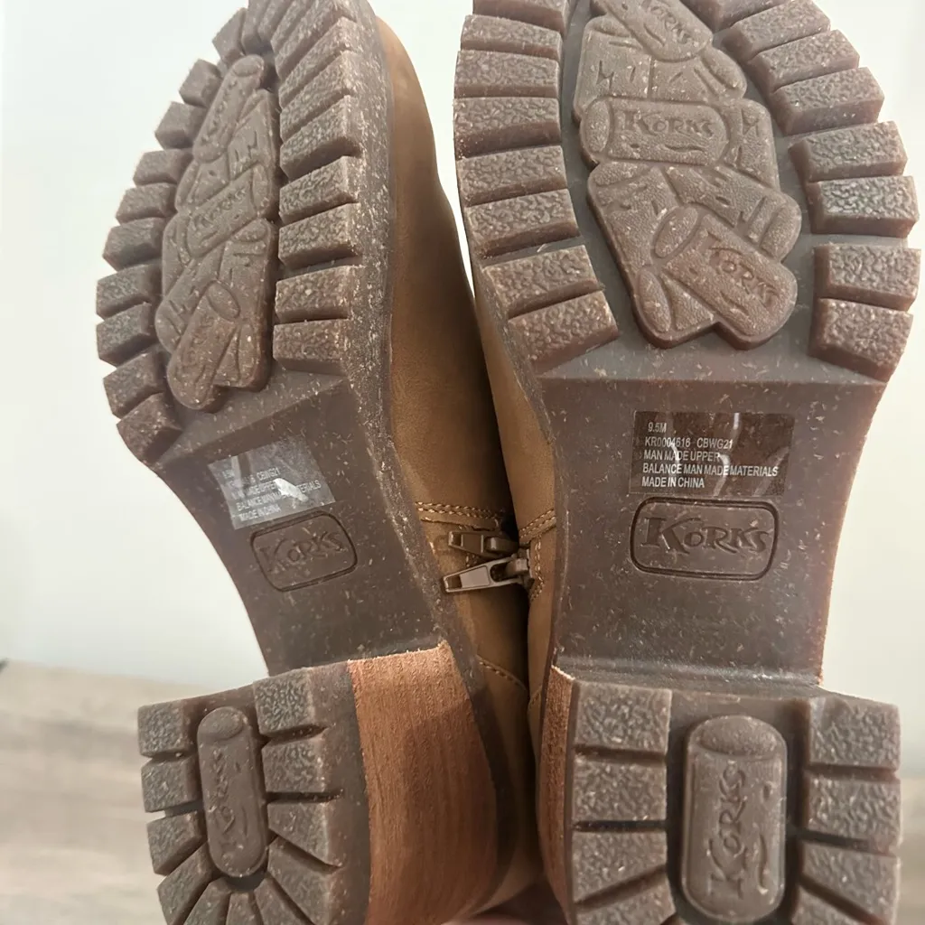 Kork-Ease Esmerelda Tan Cognac Nubuck Boots size 9.5 ankle boots platform - Image 5