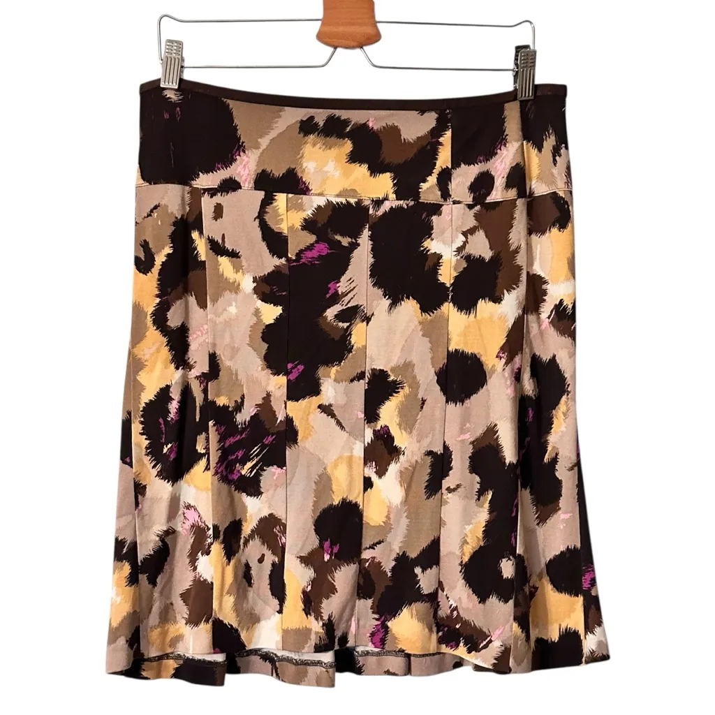Diane Von Furstenberg Y2K Silk animal print A-Line Skirt size 12 - Image 2