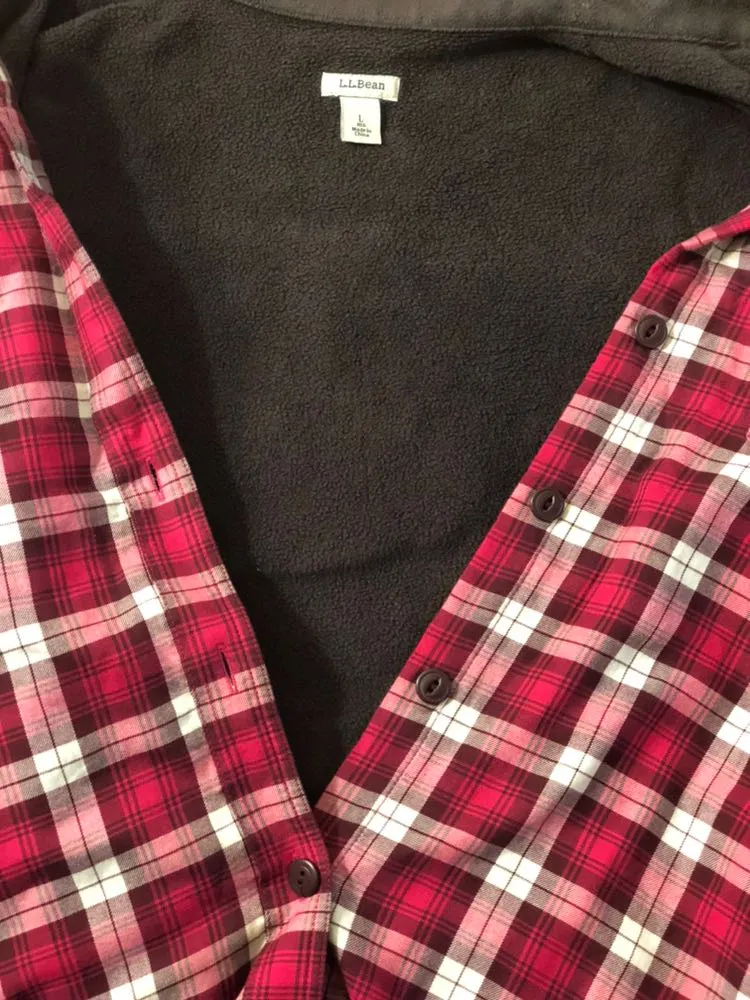 L.L. Bean Women’s Fleece Flannel Shirt Jacket  - Image 6