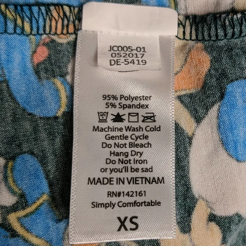 LuLaRoe Disney Donald Duck Disney Irma Top Tee Shirt XS - Image 6