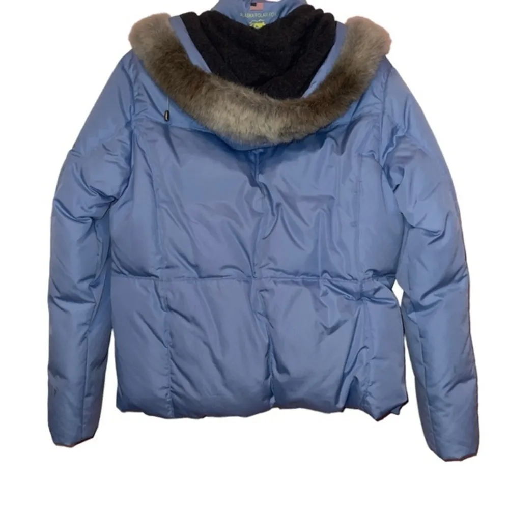 FOXLAND Alaska Polar Fox Protection Water Repellent down puffer blue jacket S‎ - Image 2