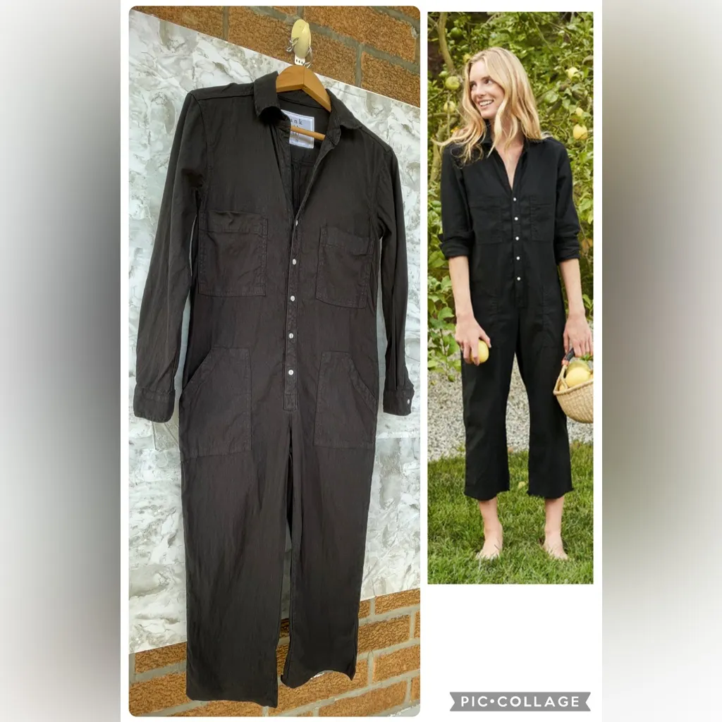 Frank & Eileen Women’s Northern Ireland Flax Cotton Jumpsuit Black XS - Image 2