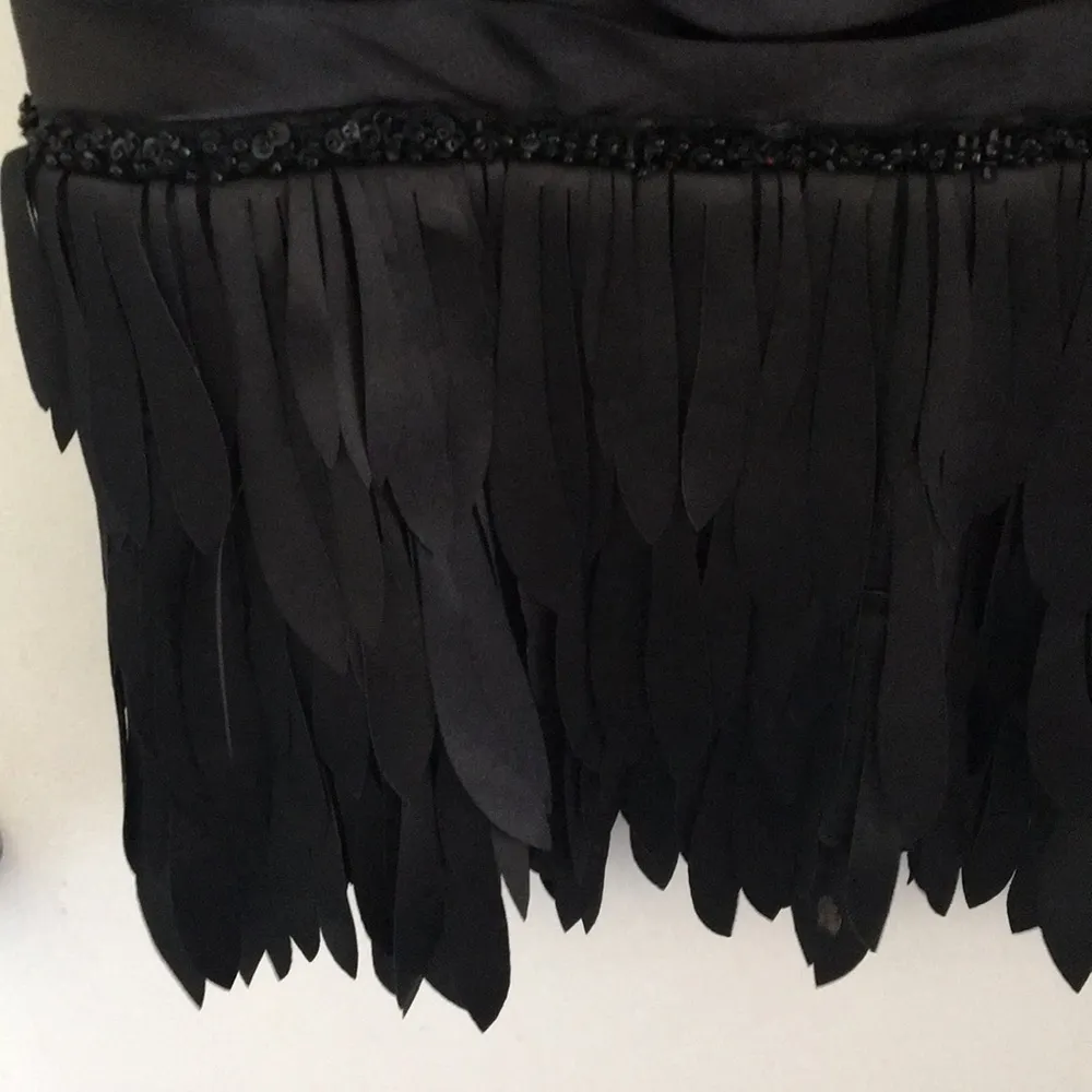 • WHBM • Strapless satin fringe flapper dress size 4 - Image 5