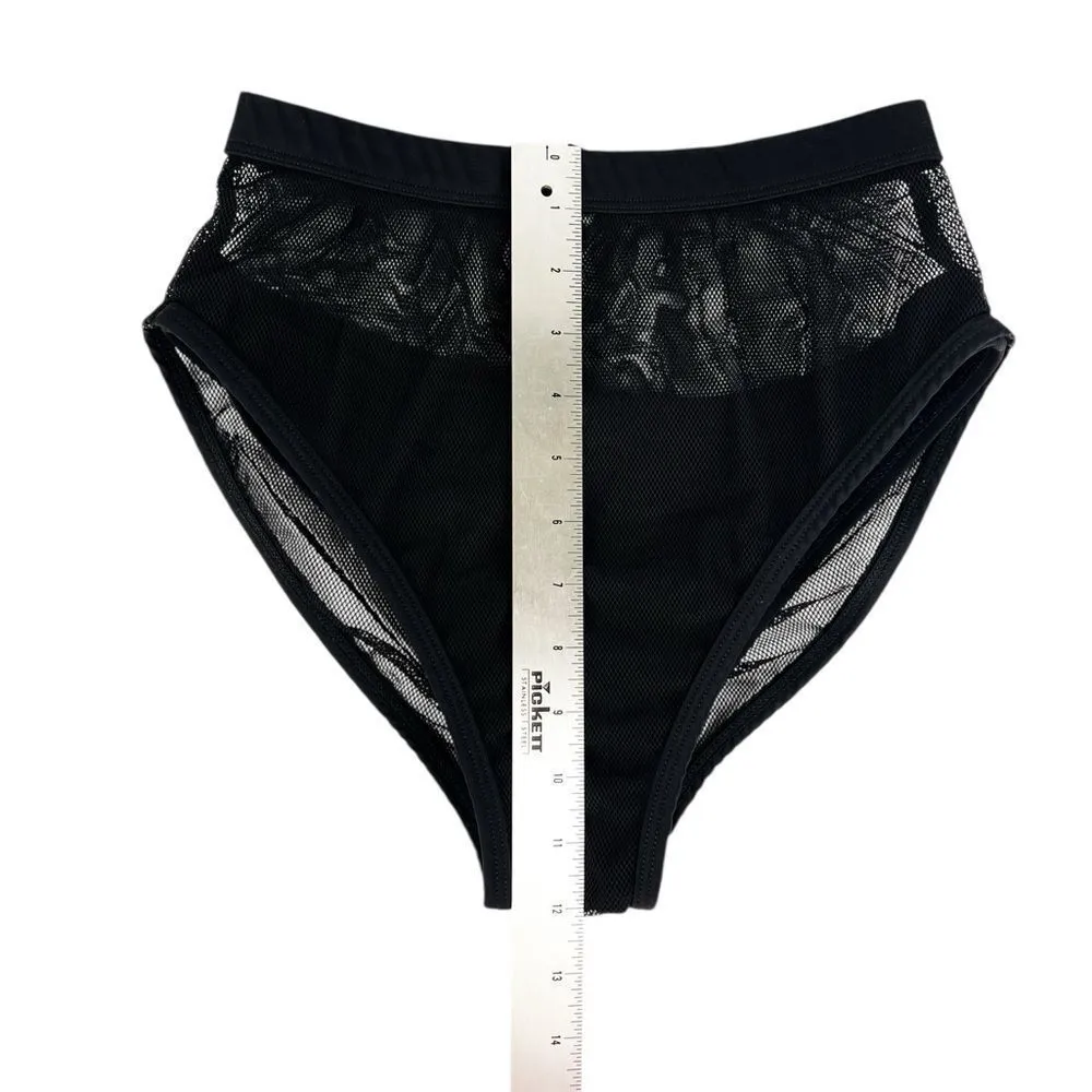 Windsor Black Mesh High Waisted Bikini Bottoms Size Small - Image 3