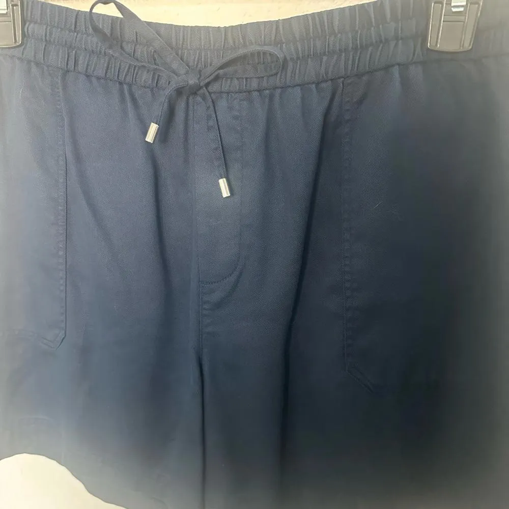 Lauren Ralph Lauren Elastic Waist Shorts Capri Navy Blue 16 - Image 2