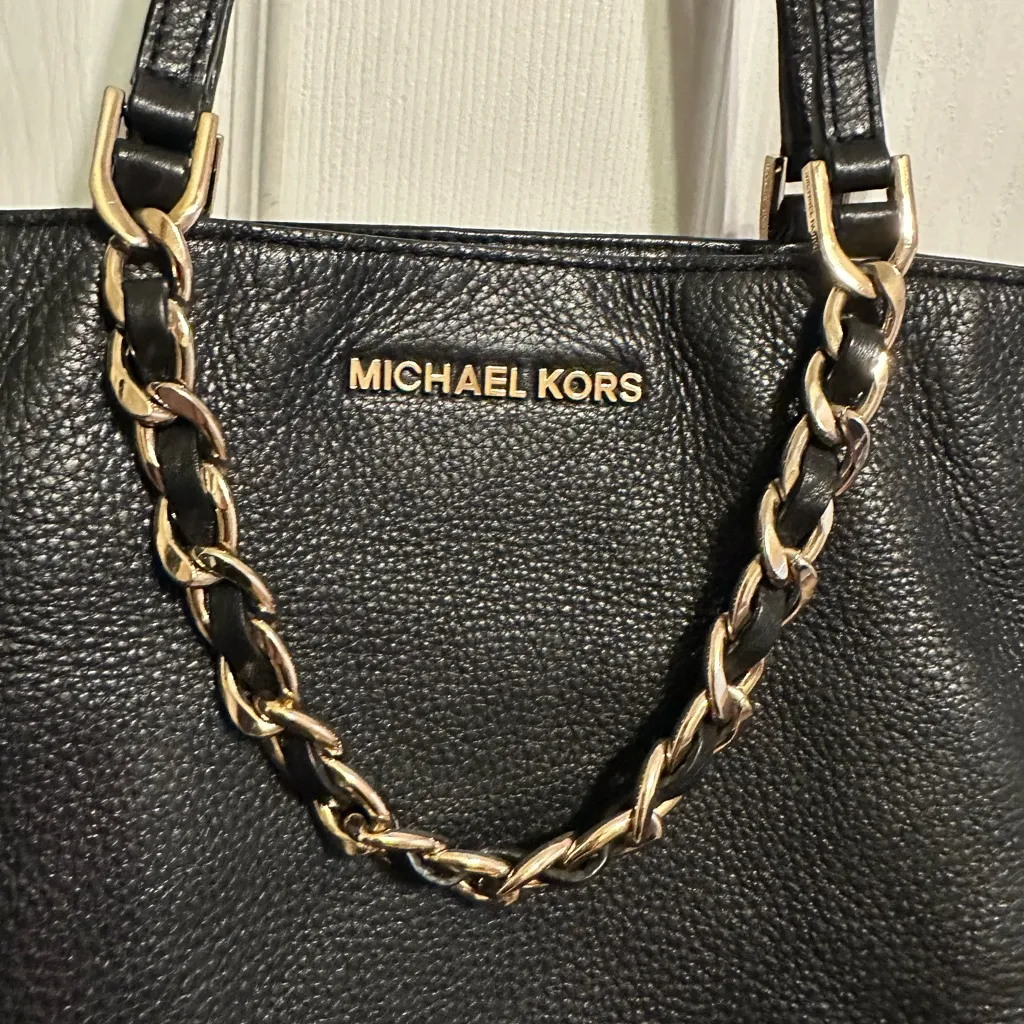 Michael Kors Black and Gold Tote Bag - Image 2