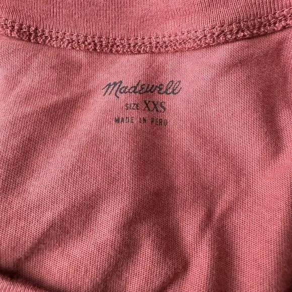 Madewell Knot Front Mauve Pink Tee Size XXS‎ - Image 7