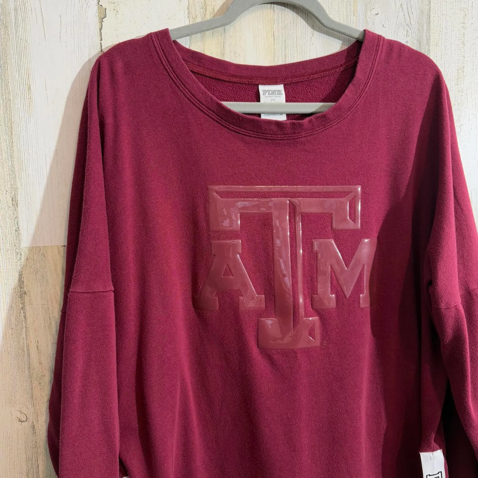 Texas A&M Women Lightweight Sweatshirt Large Red Victoria's Secret PINK Logo - Image 2