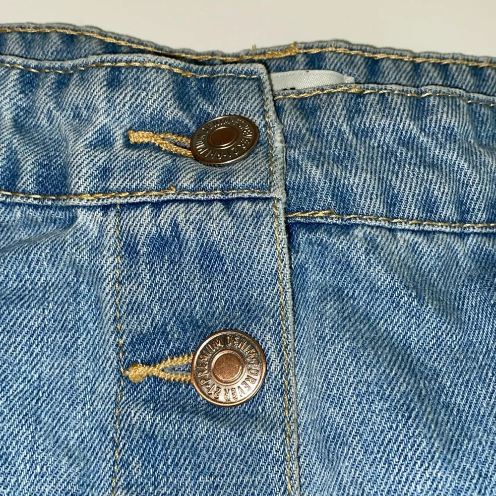 Forever 21 Blue jean denim button down A-line Mini Skirt size 27 100% cotton - Image 3