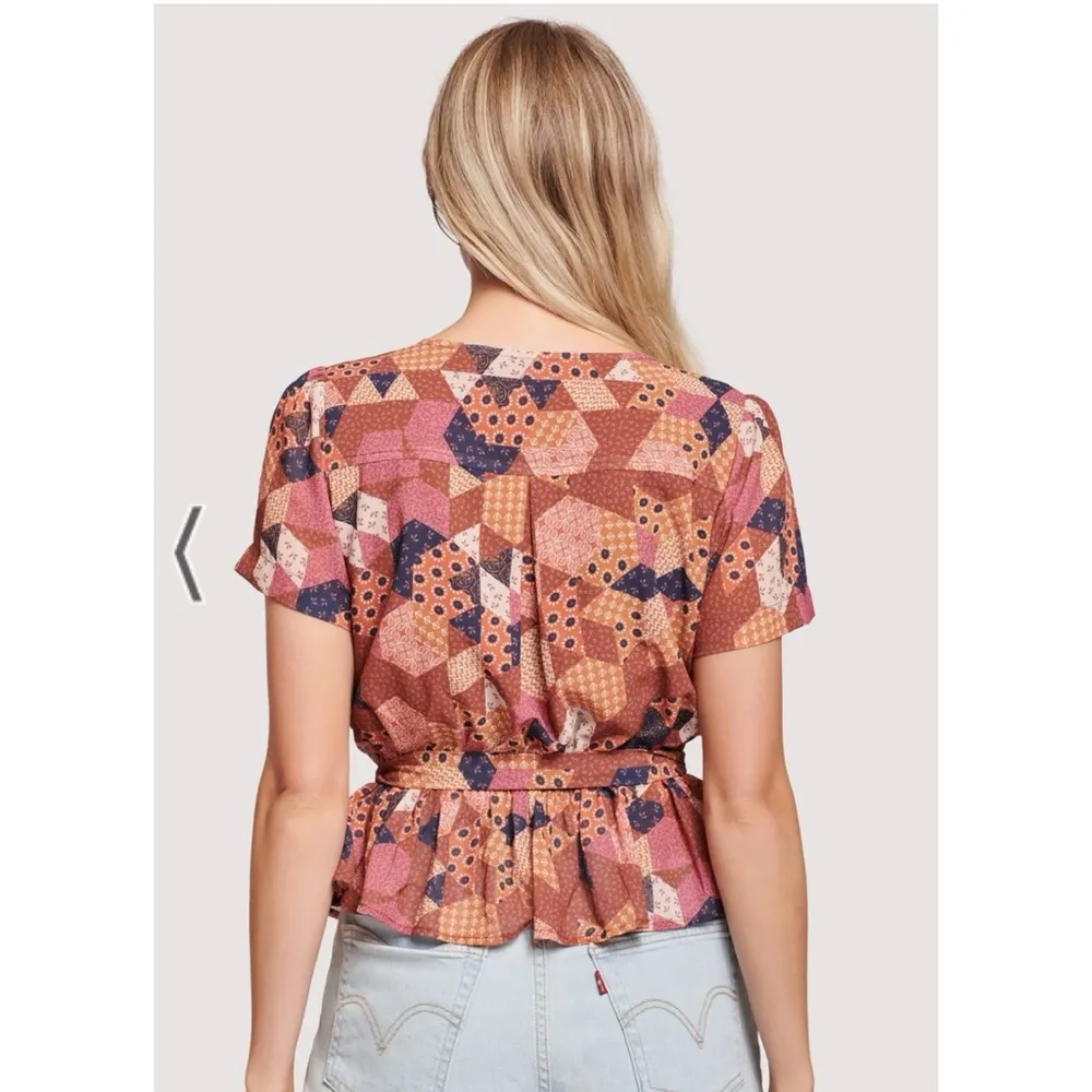 Lost + Wander Southern Bell Top Brown Patchwork S $78 - Image 3