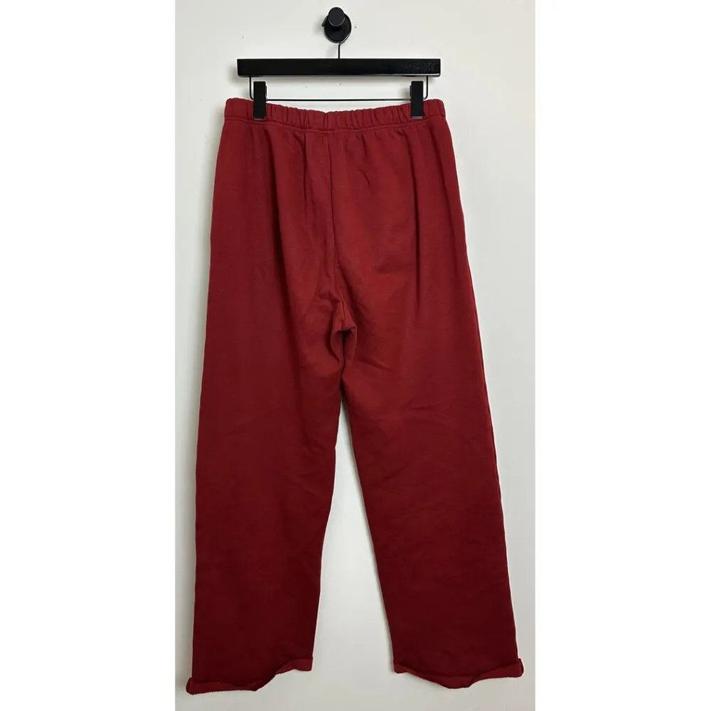 SKIMS Cotton Fleece Classic Straight Leg Lounge Pants in Brick Size Medium - Image 5
