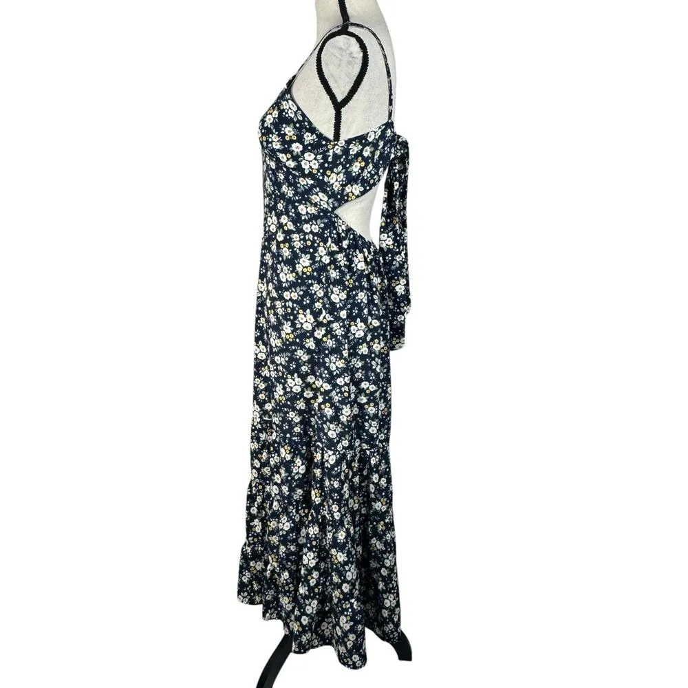 Altar’d State Large Midi Dress Floral V-Neck Tie Back Tiered Adjustable Straps - Image 8