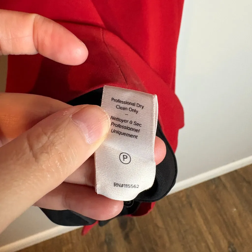 5 a 7 Cinq a Sept red Black Off Shoulder Anova Mini Cocktail Dress Size 4 - Image 6