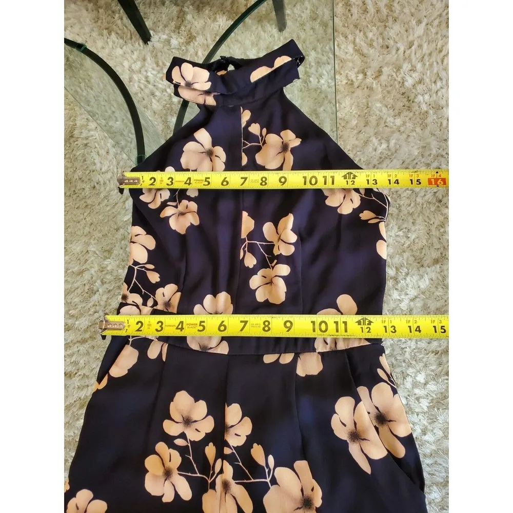 Sienna Sky Women Blue Floral Polyester Sleeveless Halter Neck Casual Jumpsuit S - Image 10