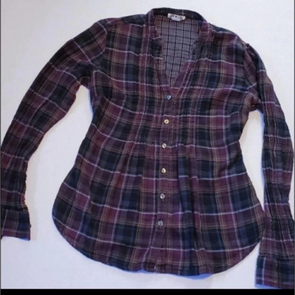 Converse  one star plaid button down Xs - Image 6