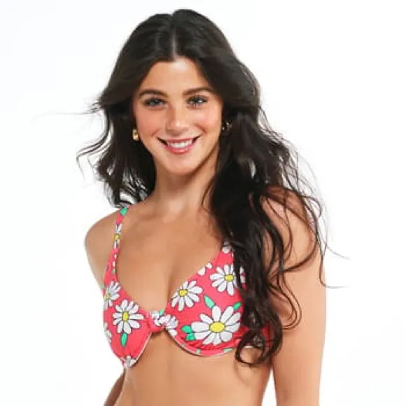 California Sunshine Hot Pink Daisy Bikini Set - Image 3