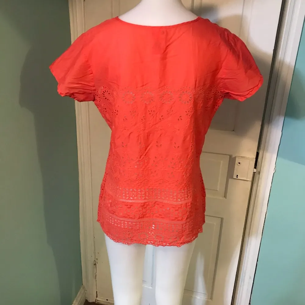 Johnny Was Embroidered Salmon Top szS - Image 4