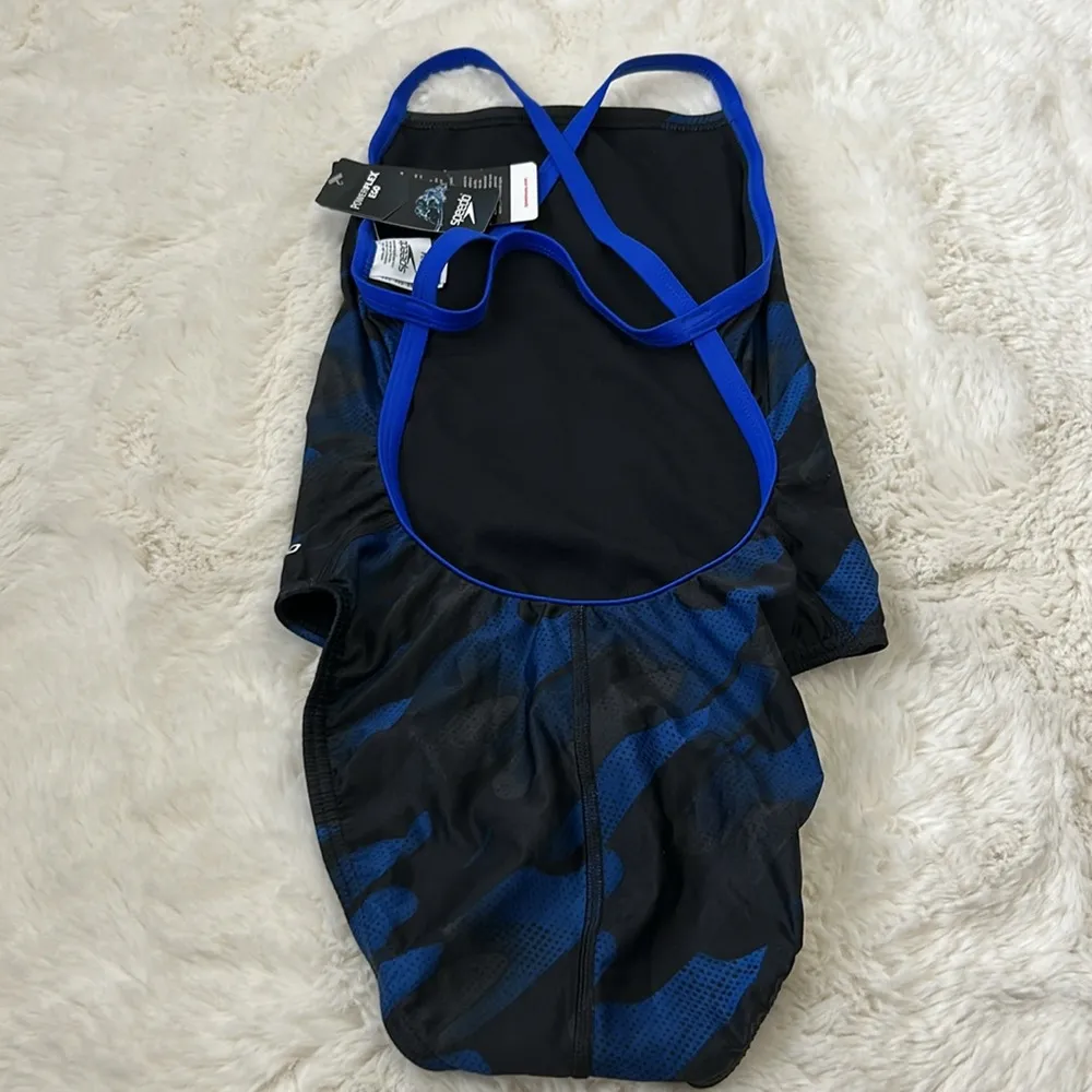 Speedo Powerflex Eco Blue Black Camo Swimsuit - Image 6