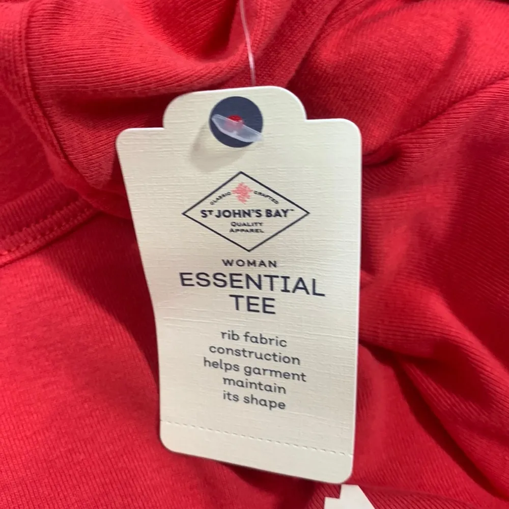 Long Sleeve Scarlet Red Essential Crew Neck Tee Top Size 2X - Image 12