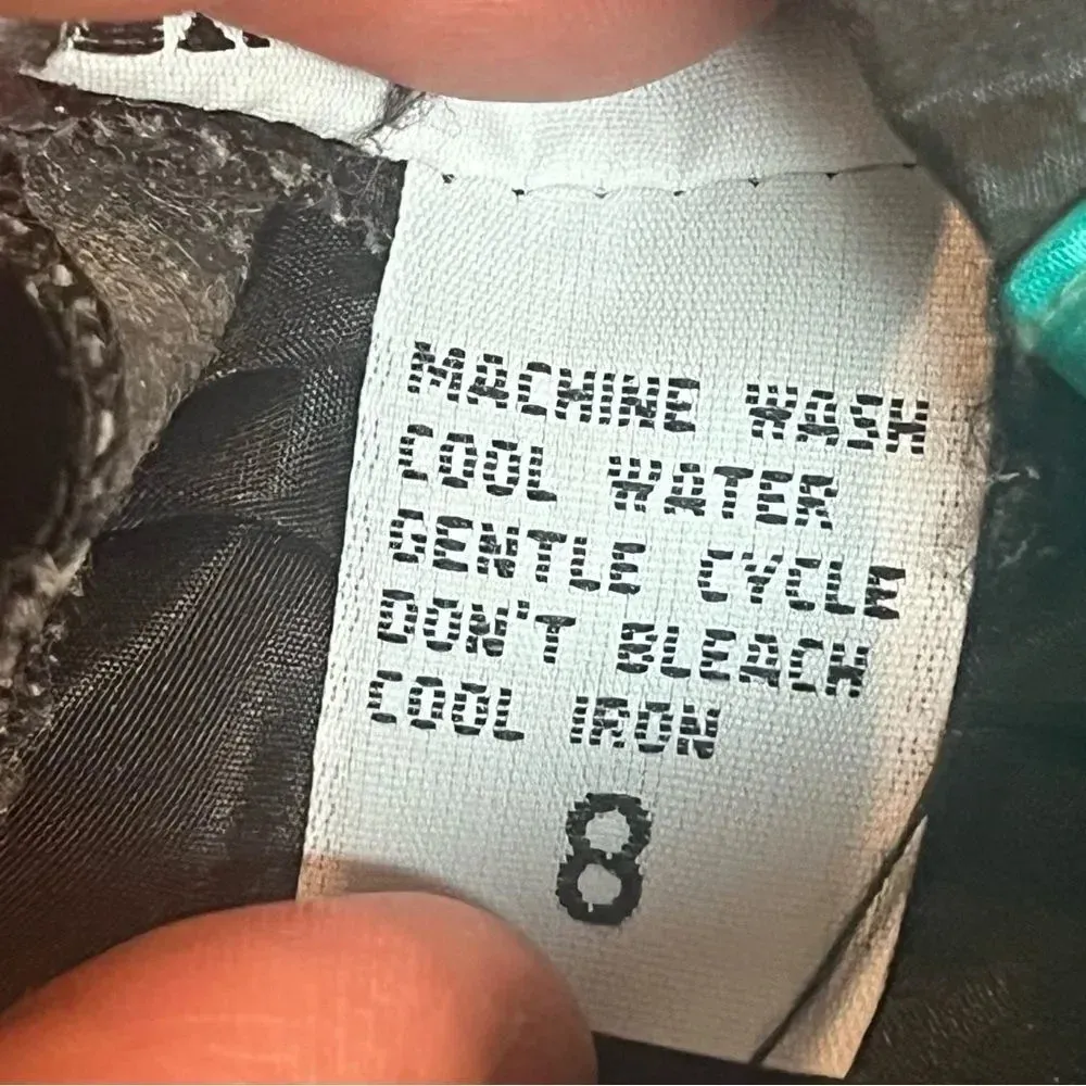 STUNNING Vintage Layered Geometric Satin Secretary Shapes Blouse Sz 8 Black - Image 8