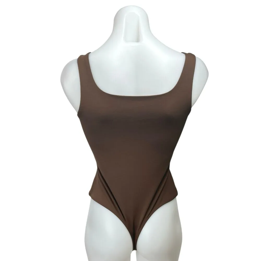 Banana Republic Women's Brown Sleeveless Square Neck Bodysuit Tank Top Size XS - Image 2