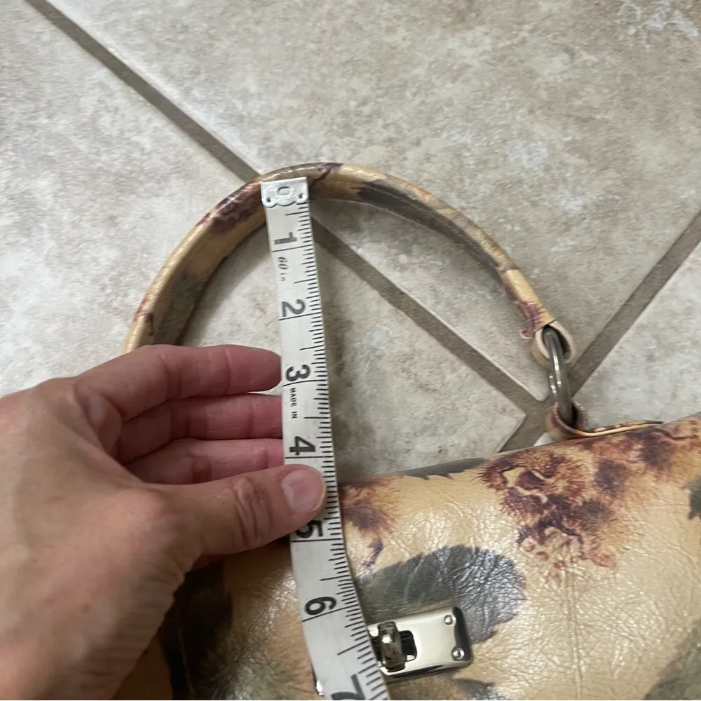 RARE Osprey LONDON By Graeme Ellisdon FLORAL Leather HANDBAG VINTGE retro EUC - Image 6