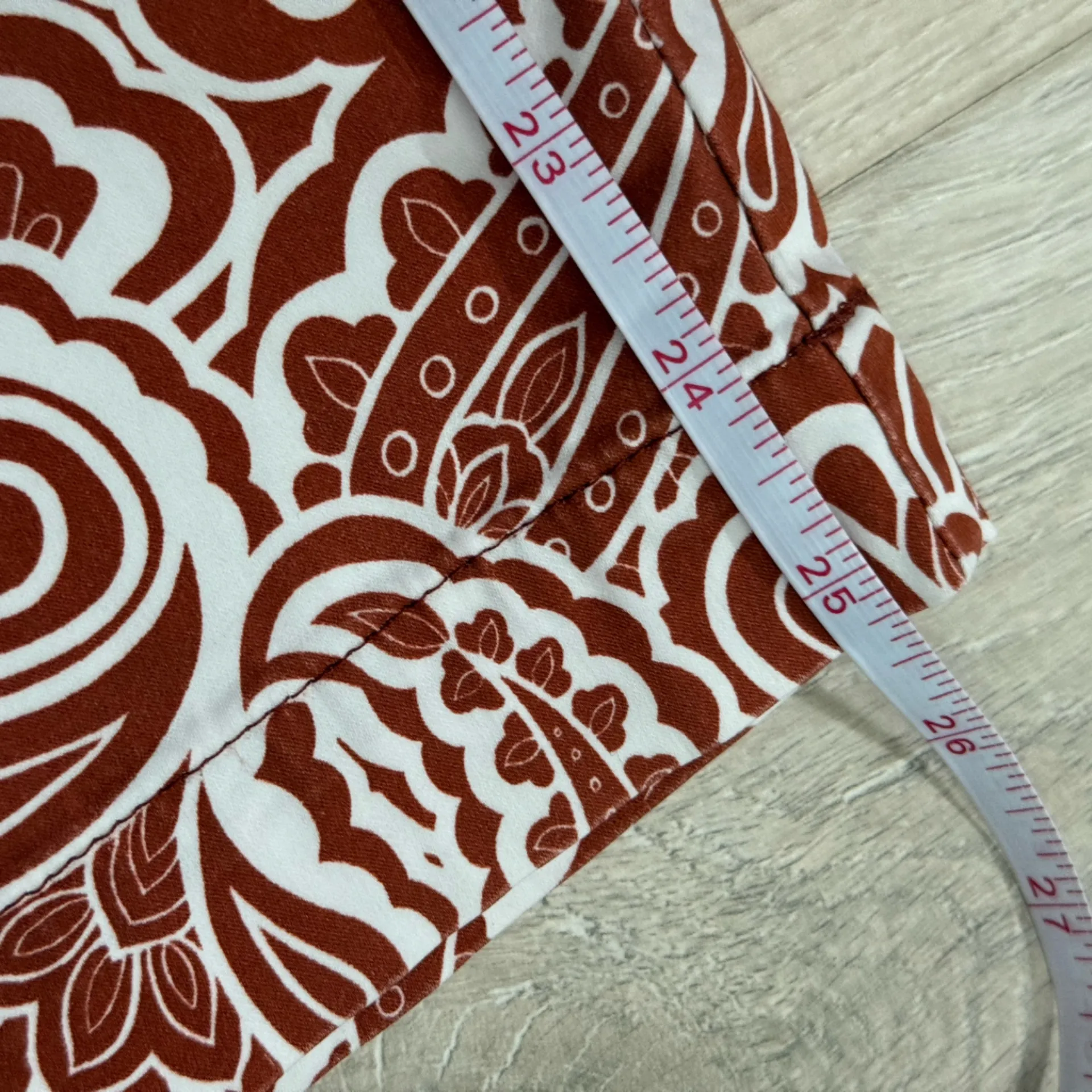 Boden Danby Pull On Trouser Pants in Red Oak Paisley Print | US 2R Brown Size 2 - Image 7