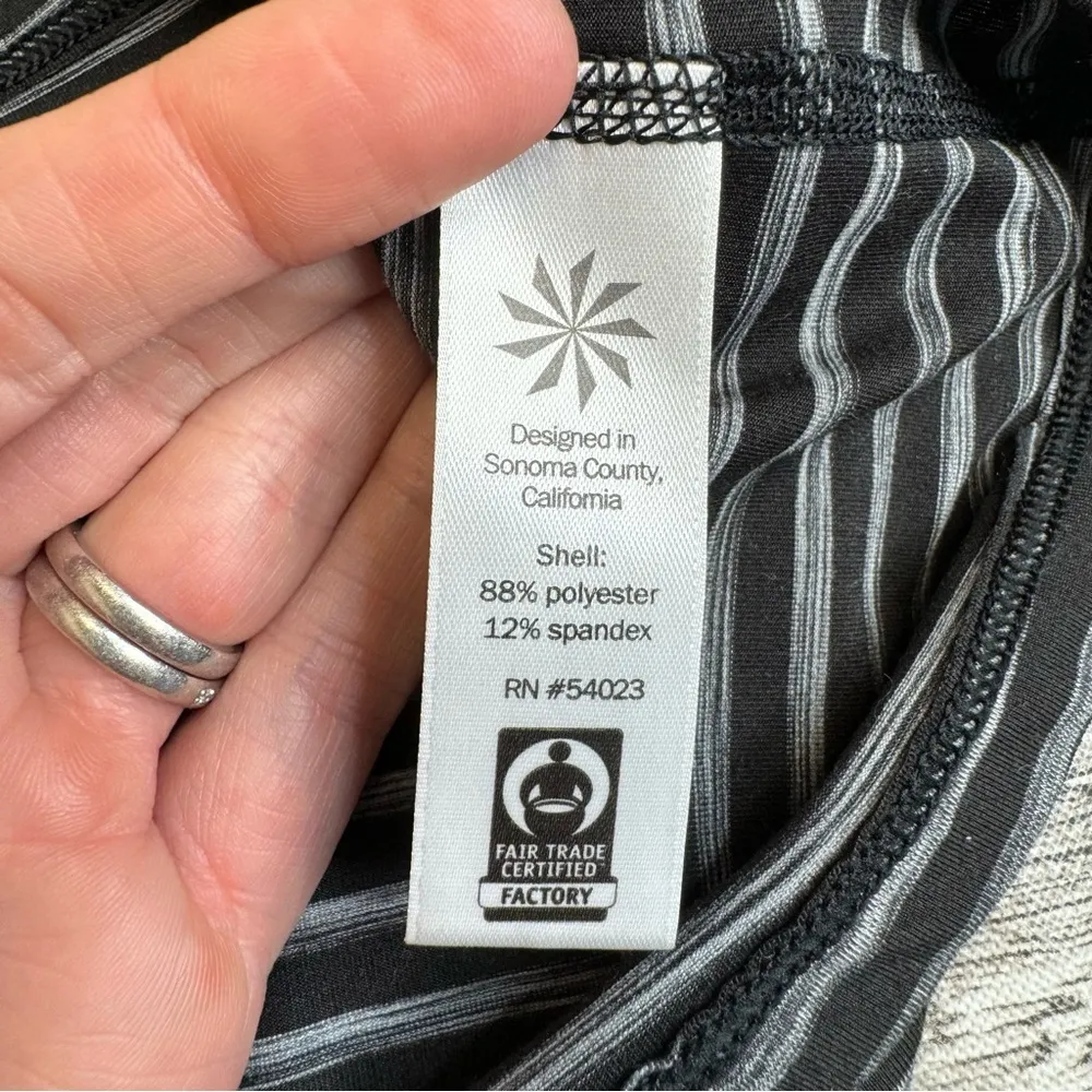 Athleta Women's Striped Racerback Athletic Tank Top Black White Gray S SM Small - Image 10