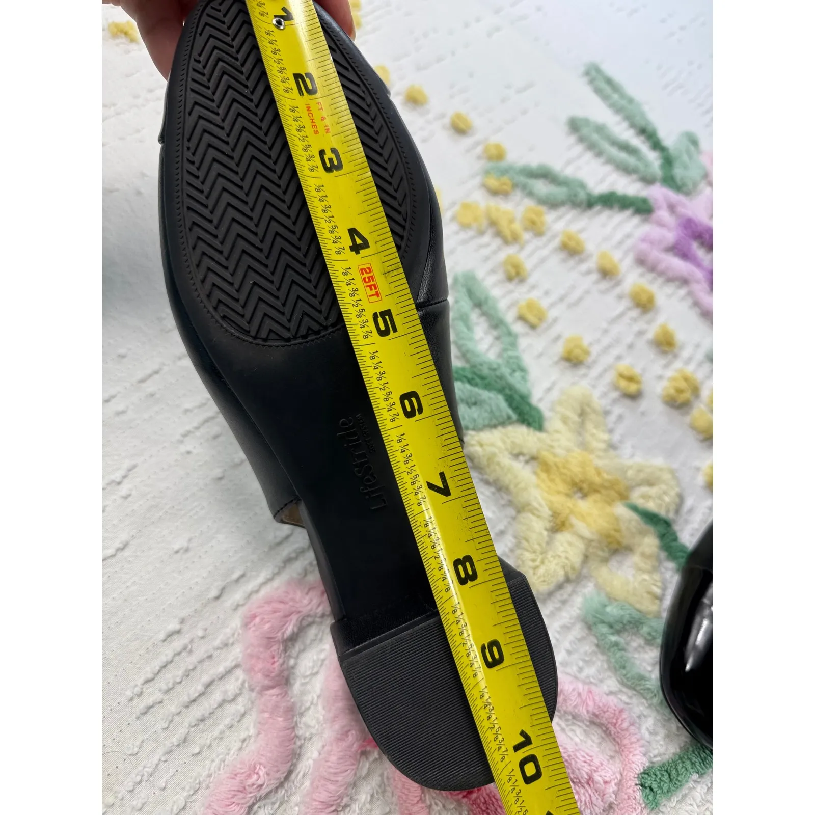 LifeStride Womens Black Cap Toe Slingback Block Heel Shoes Size 8.5 - Image 5