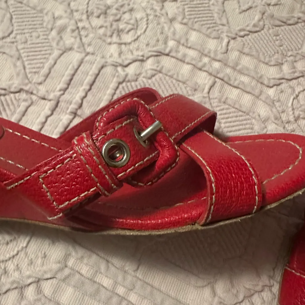 Prada Red Strappy Heels - Image 3