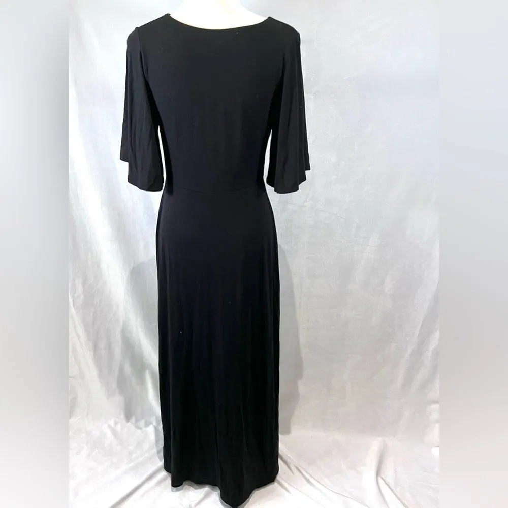 black vneck maternity midi dress size small - Image 4