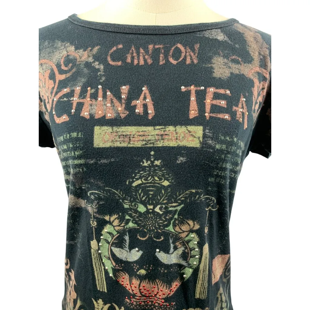 Susan Lawrence Canton China Tea Graphic T-Shirt M 100% Cotton Vintage Style - Image 4