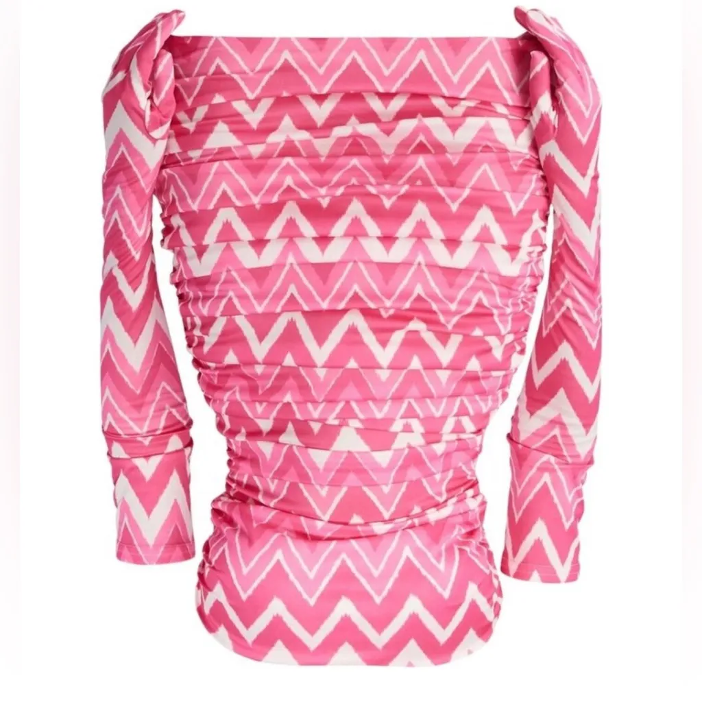 Miscreants Pink Zig Zag Strapless Mini Dress w Matching Gloves US 10/ UK 12 - Image 2