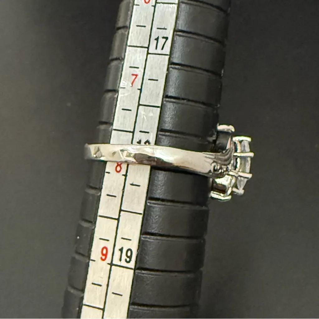 Signed S925 Silver Marquis CZ Stone Solitaire Ring Size 8 3g. - Image 9