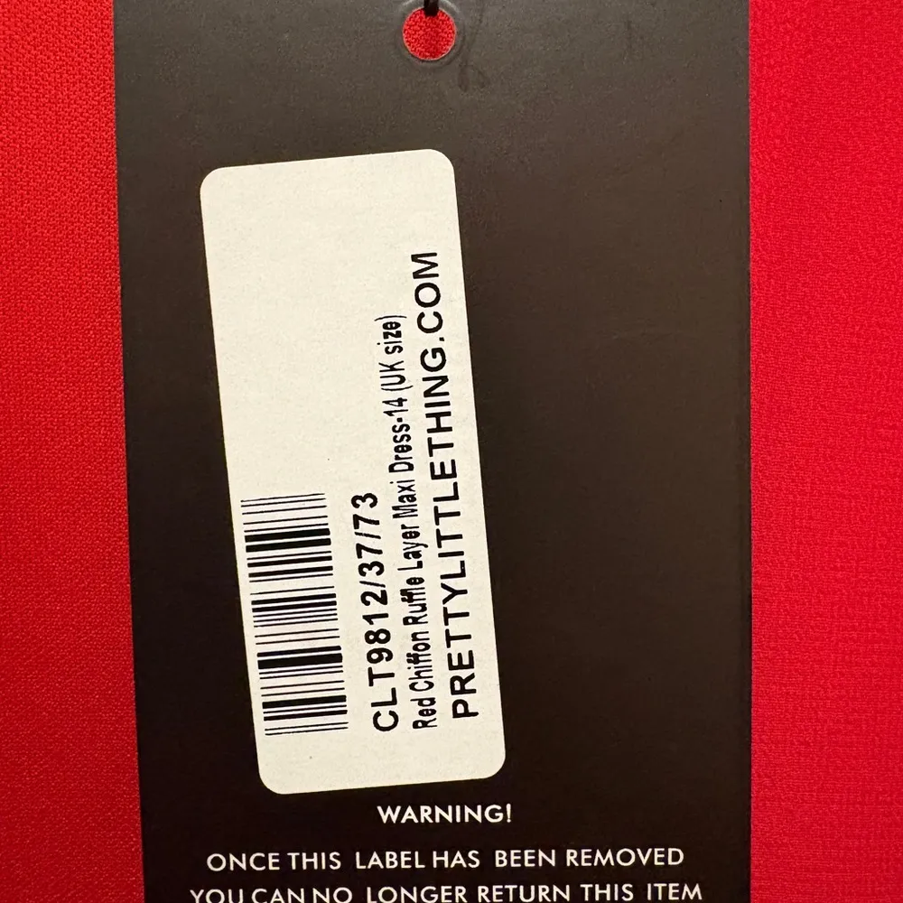 NWT Pretty Little‎ Things Elegant Red Ruffled Dress Size 14 - Image 3