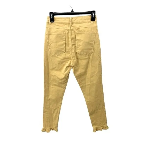 Capulet Imogen Cropped Pant Jeans in Custard Size XS Yellow Button Fly Jeans - Image 2
